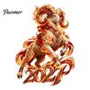 Holiday Window Art 2027 Russian New Year Flame Goat Static Glass Sticker, PVC Zodiac Sheep Cling, Red and Gold Home Decorations Stickers for