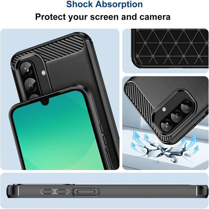 Coque de Protection - BOOLING - pour Samsung Galaxy A17 4G/5G - Motif Fibre de Carbone Anti-Rayures Noir