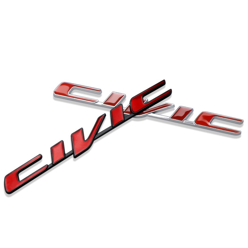 3D Metal CIVIC Badge Styling Car Body Side Fender Rear Trunk Sticker For Honda FIT Civic CRV Accord HRV Vezel CRZ City CRX Pilot DI4