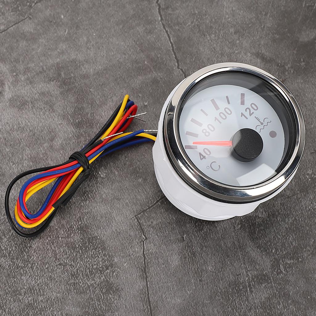 2in Cooling Water Temperature Gauge 40‑120 Celsius  Smart Alarm IP67 Waterproof 12VCelsius24V 0‑190ohm  Sensor