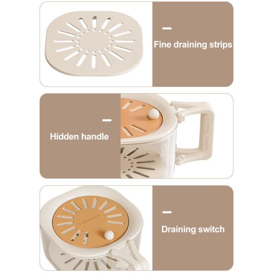 Fruit Strainer with Folding Handles Efficient Berry Rinsing Basket Draining Container for Washing Fruits And Vegetables