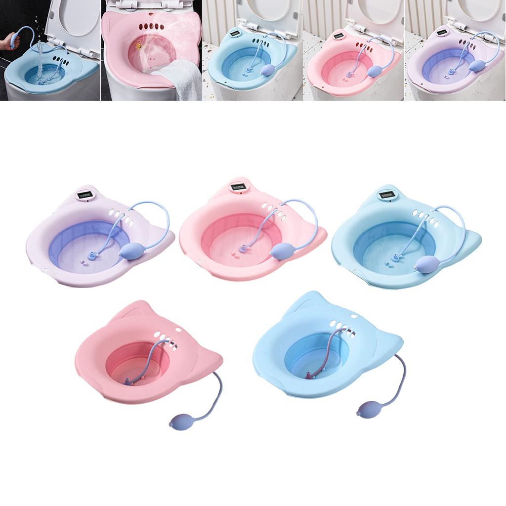 Bath for Toilet Seat Soaking Seat with Hanging Hole Hip Basin Toilet Tub for Elderly