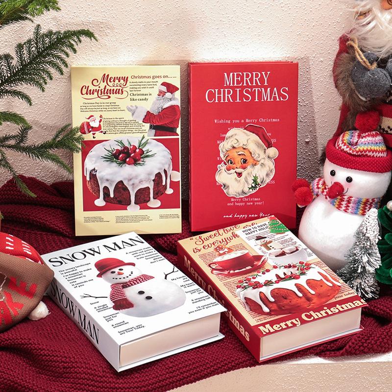 Seria Świąteczna Dekoracja Fałszywych Książek Estetyka Pokoju Dziennego Rekwizyty Dekoracje Książek Wnętrze Ozdoby na Stolik Kawowy Dodatkowe