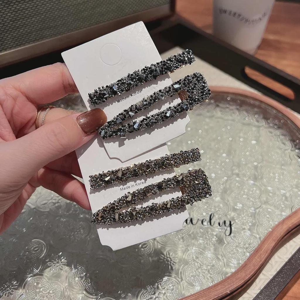 "Luxury South Korea Dongdaemun Diamond Hairpin - Girls' Side Bangs & Duckbill Clip"
