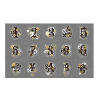 30 Pcs PET Laser Gold Theme Stickers Handbook Theme Stickers DIY Scrapbook Material Decoration Stickers Numbers