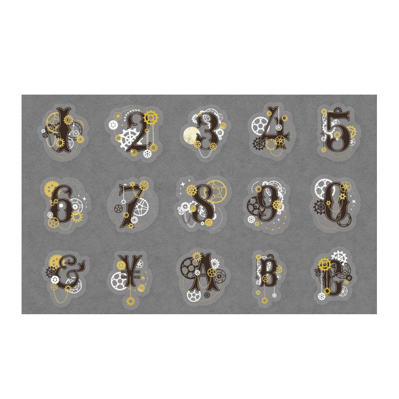 30 Pcs PET Laser Gold Theme Stickers Handbook Theme Stickers DIY Scrapbook Material Decoration Stickers Numbers