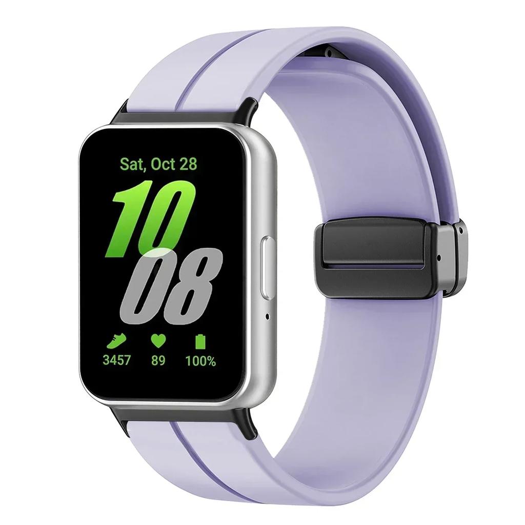 Cinturino in Silicone per Samsung Galaxy Fit3 Cinturino per Orologio Fibbia Magnetica Braccialetto Sostituzione Correa