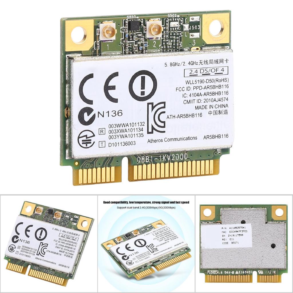 Wireless Card AR5BHB116 Dual Band 2.4G+5G AR9382 300M for Industrial Control Machine