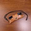 New Neck Hanging Handmade Vintage Vegetable Tanned Leather Sunglasses Bag with Tree Cream Cowhide Handmade Old Glasses Case