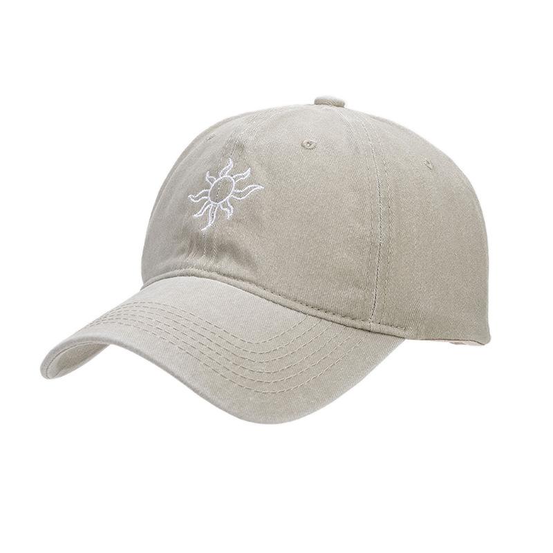 Neue gewaschene Retro-Mode Sonnenstickerei Baseballkappe Damen Outdoor vielseitiger Sonnenhut Herren Freizeitkappe