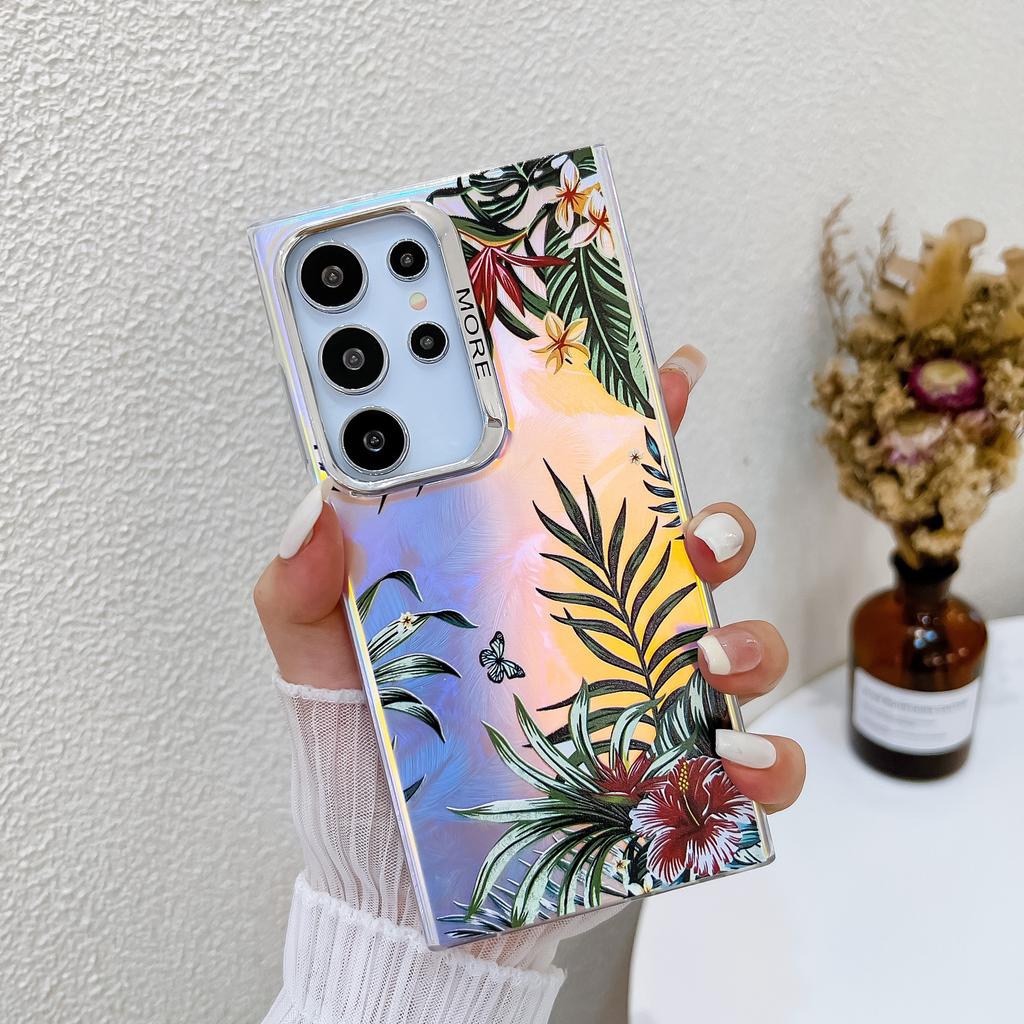 Electroplating Laser Flower Imd Suitable for Samsung S25 Ultra Mobile Phone Case A16 Full Cover Anti Fall S24plus