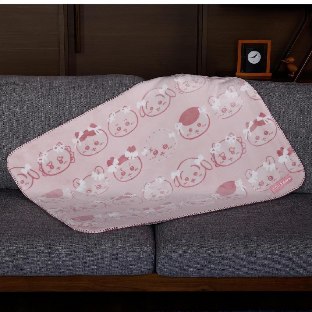 Marushin Chiikawa Ribbon Blanket Pink H70 x W100cm Blanket Polyester Cute Fluffy Stylish Warm Energy Saving 0776018600 /
