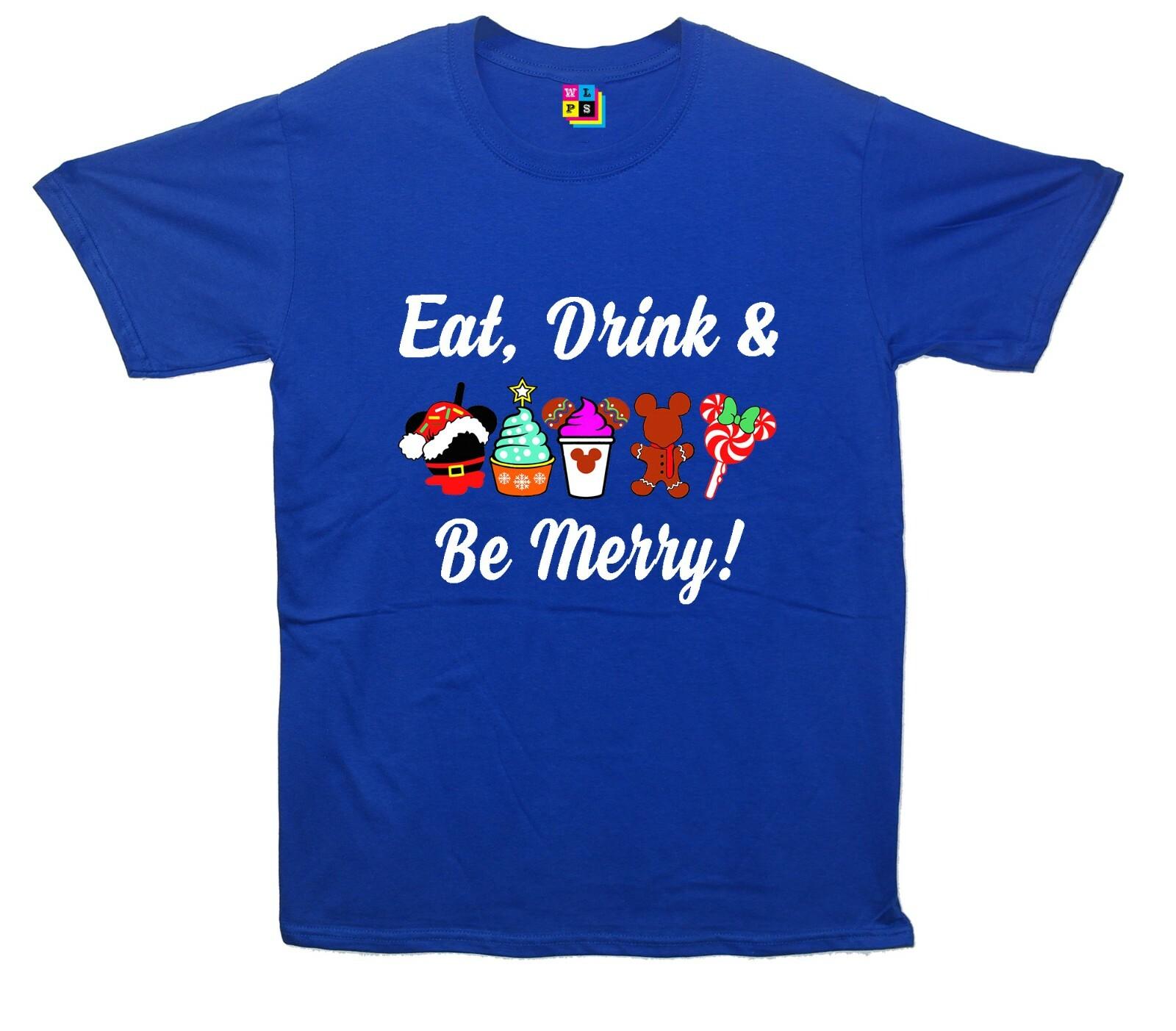 Eat, Drink & Be Merry Christmas Printed T-Shirt S разноцветный