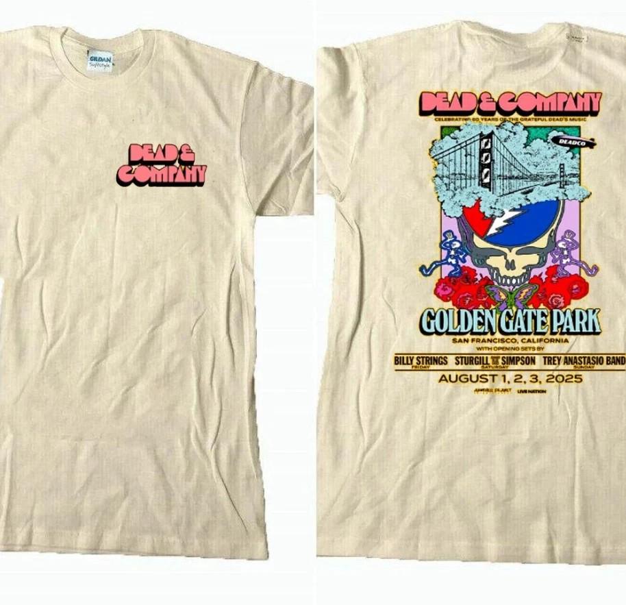 

Dead and Company Golden Gate Park San Francisco 2025 Tshirt size S5XL Unisex T-Shirt L