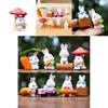 Mignon Carotte Champignon Dessin Animé Lapin Mini Modèle Décoration de Bureau Ensemble d'Ornements Pour Enfants et Collectionneurs