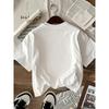 European Sizes Children Children Kids Vintage Italian Pattern Print T-Shirt - Short Sleeve Round Neck Casual Top, Letter Design