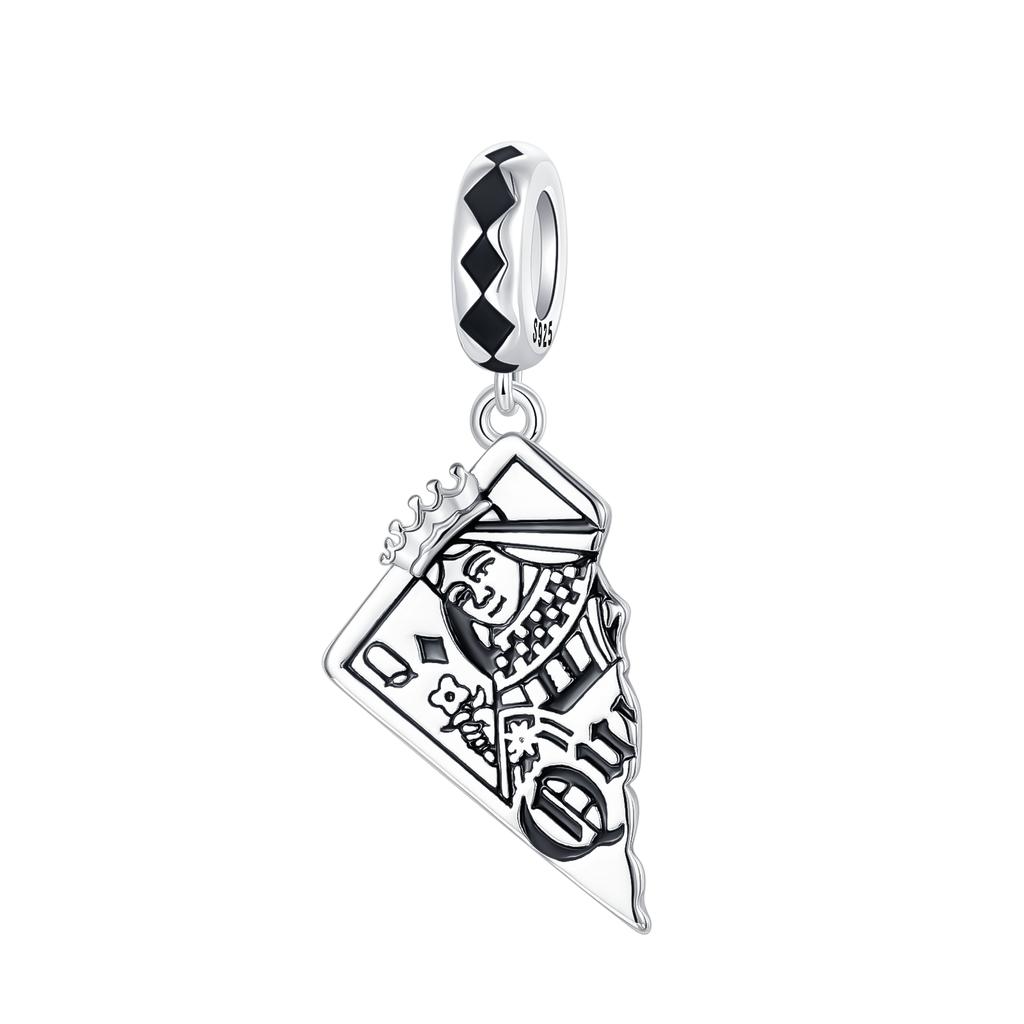 Playing Cards Charms Bead Copper Spades K Hearts Q Dangle Pendant Fit Bangle Bracelet Necklace Diy Jewelry