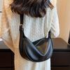 Fashion Soft Leather Crescent Crossbody Bag Casual Hobo Sling Shoulder Bag for Commute