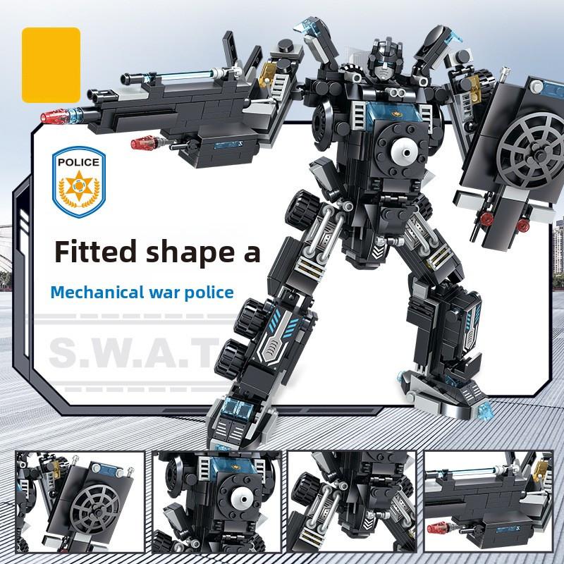 Assembled Mechanical Men Building Blocks Toy With Multiple Forms Deformation Of