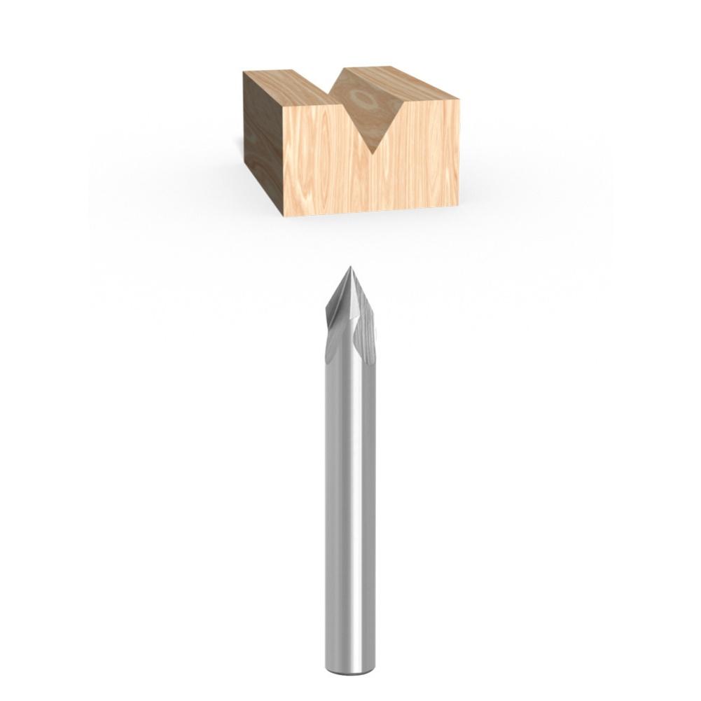 1/4-inch 60-Degree Solid Carbide V-Slotted Engraving Cutter  V-Slotted CNC Engraving End Mill For Wood Carving