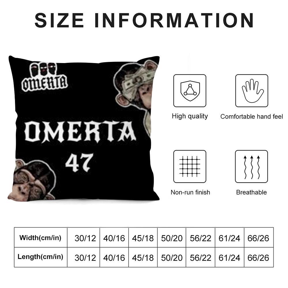 O-Omerta Maes Cushion Cover Soft Plush Fabric Double-Sided Printed Sofa Cushion Cover For All Seasons Home Decor Gift