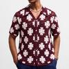 Sommer Kurzarm Vintage Strickhemden für Herren Golf Strand Hemden mit Kragen Oberteile Herren Freizeit Knopfleiste Häkeln Durchbrochenes Strandurlaubshemd