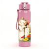 1PC Cat Hiding Inside Gift Box Art Print 750ml Color Plastic Sports Water Bottle Leakproof Flip Straw Lid Suitable for Sports Office Home Use