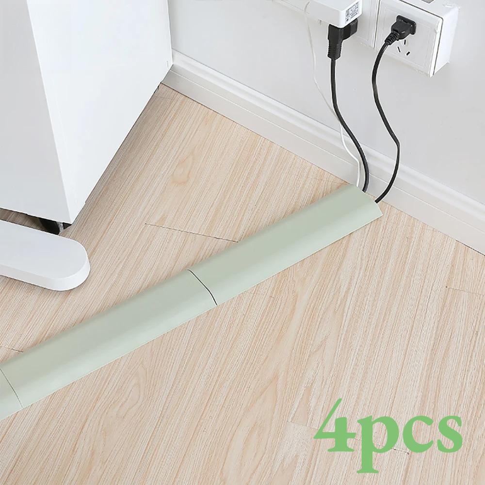 1/4pcs No Nail Cable Organizer, Self-Adhesive Wall Mount Wire Cover, TV & Desk Cord Management, Invisible Design