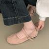 Mode SUOJIALUN 2025 Frühling Neue Marke Damen Ballerinas Mode Runde Zehen Damen Elegante Bootsschuhe Weicher Flacher Absatz Kleid Mary Jane Schuh