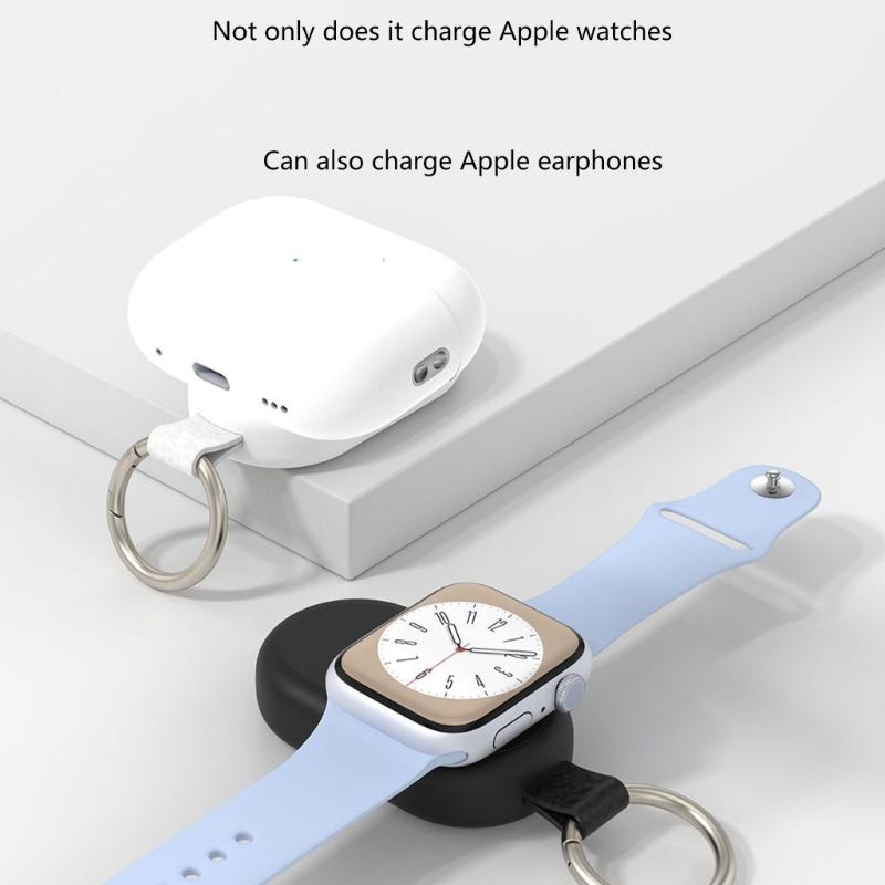 Universal Portable Wireless Watch Charger PD Fast Charging Keychain Shaped Charger Magnetic Handy Charger Dock Stand
