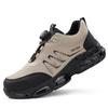 Rotating Button Safety Shoes Steel Toe Work Shoes Protective Work Shoes Anti-slip Lightweight Breathable Work Sneakers for Men