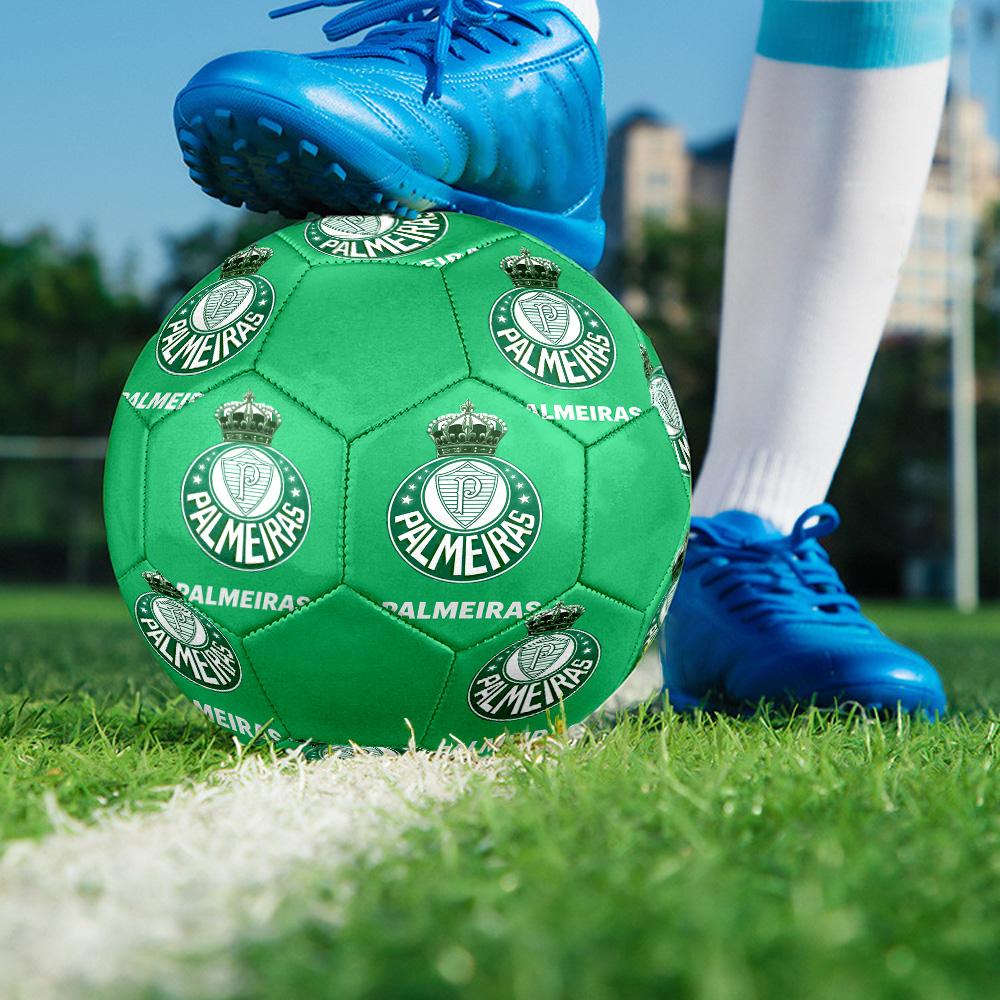 Palmeiras Indoor Soccer Ball Colorful All Ages Size 5 Machine Stitched PVC Competition Ready Durable High-Bounce