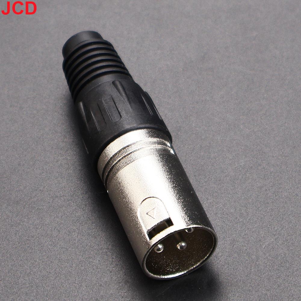 

JCD 1pc 3pin Male Female Panel Audio Microphone Jack Plug Connector Black Silver YS145BG YS146BG Copper Contact XLR Metal Socket
