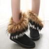 Women Fur Boots Ladies Winter Warm Ankle Boots for Women Snow Shoes Style Round-toe Slip On Female Flock Snow Boot Ladies Shoes