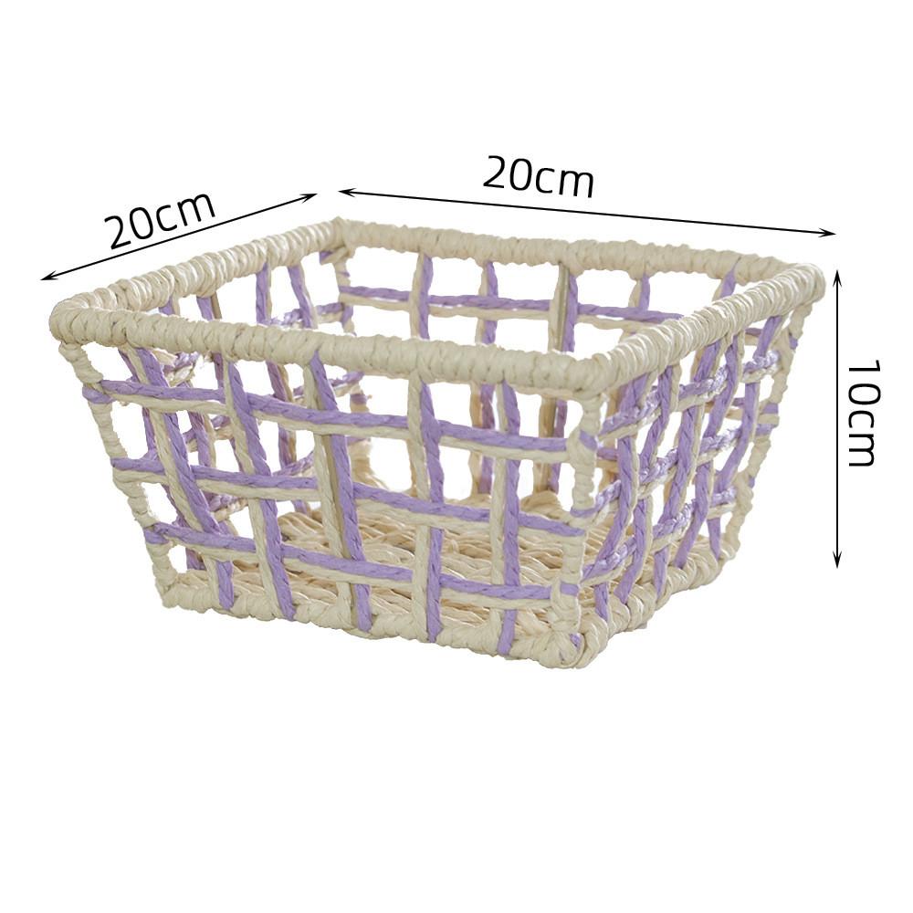 Style Handmade Paper Rope Woven Storage Basket For Jewelry And Snacks Organizer