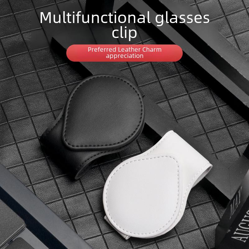 Leather Car Sun Visor Sunglasses and Card Holder