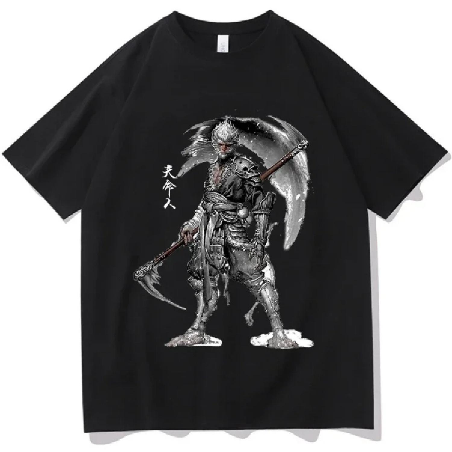 

Футболка Black Myth Wu Kong Женская 2024 Новая Горячая Игра Футболка с Коротким Рукавом Женская Харадзюку Унисекс Уличная Одежда Y2k Одежда Топы XXXXXL чёрный