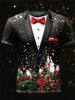 3D Printed Christmas Tree Snowflake Pattern Casual Short Sleeve Cosplay Dress T-Shirt Party