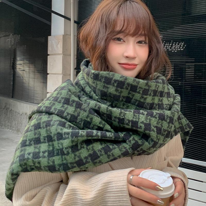 Autumn/Winter Style Women'S Scarf Korean Style Versatile Thickened Shawl Warm Neck Warmer
