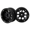 Mxfans 4-Pack Plastic and Aluminum Alloy RC Rock Crawler Wheel Rims for RC 1:10 Rock Crawlers, 8 Holes, Durable (Black)
