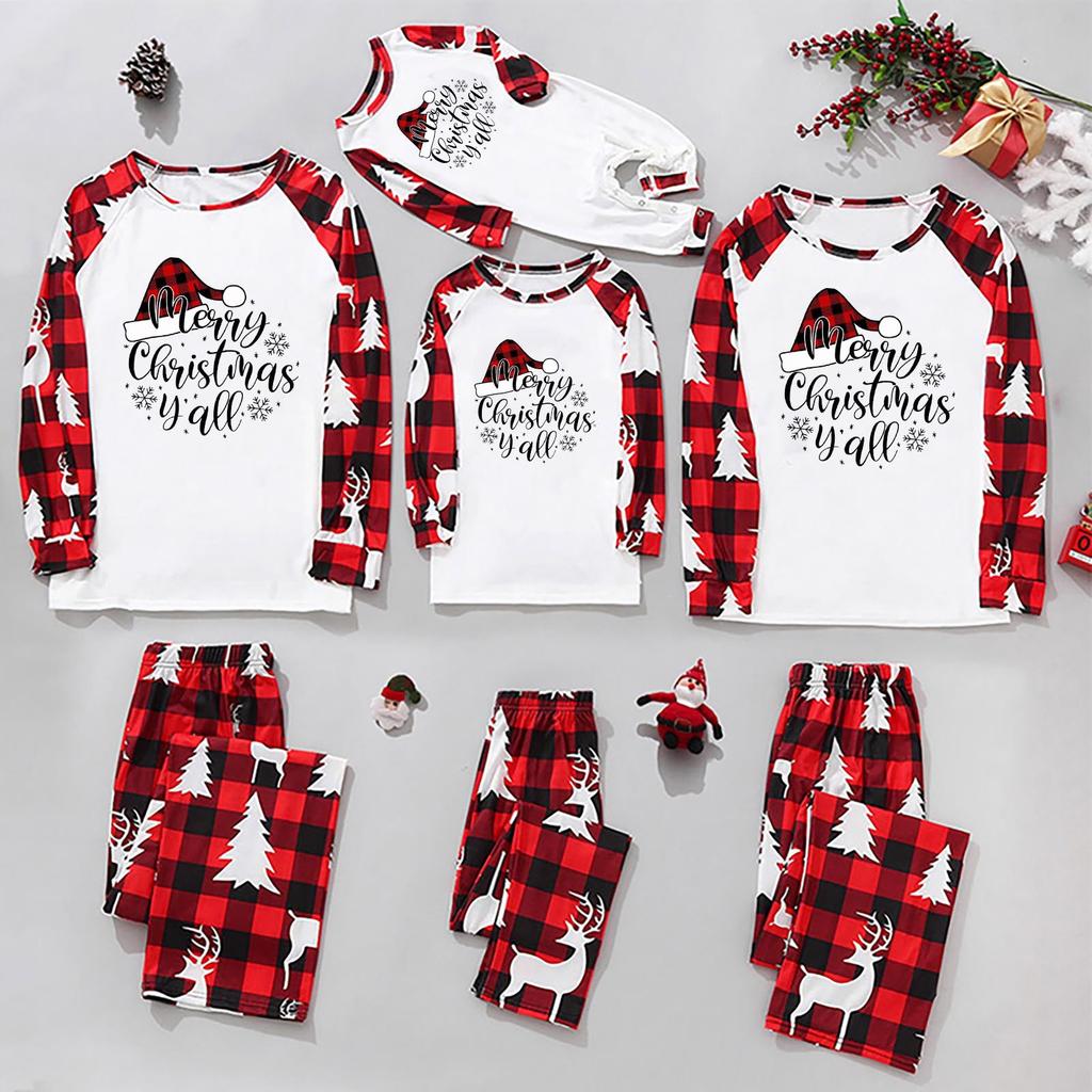 Christmas Family Matching Festive Xmas Pajamas Sets Holiday Pjs for Boys and Girls