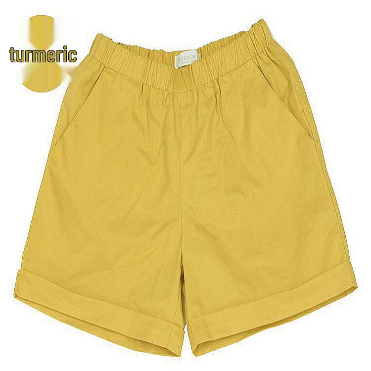 Women's Candy Color Elastic Waist Beach Shorts - Plus Size, Loose Fit, Wide Leg, Summer Home & Sports Cotton Leggings