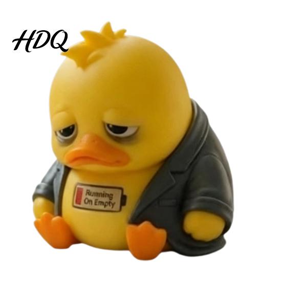 Emotional Support Duck Figurine Figurine Resin Yellow Ornament Artistic Decoration Cute Statue for Home Office Desk Decor Ornament