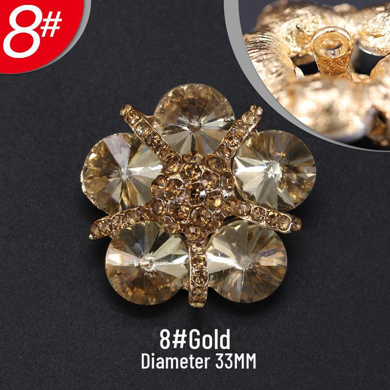 

Женские модные металлические пуговицы из меха норки черного цвета с рисунком в виде лепестков из стразов 8# золотой