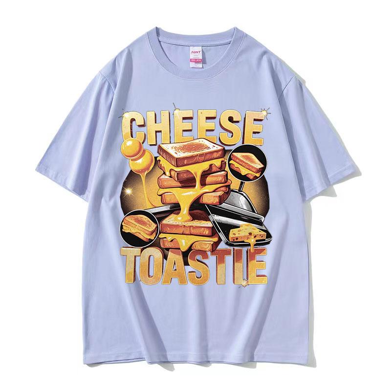 Funny Cheese Toastie Food Lover Gift Graphic T Shirts Men Women Harajuku High Quality Retro Tshirt 100 Cotton Oversized Tshirt