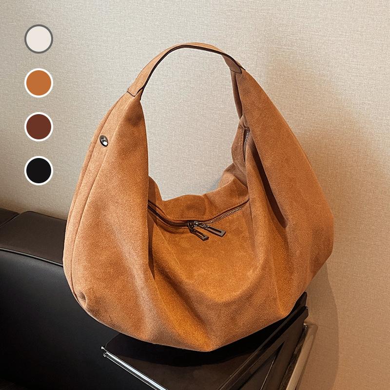 Casual Relaxation Large-capacity Bag Women's Commuter Shoulder Bag Velvet Bread Oblique Span Bag Women's Versatile