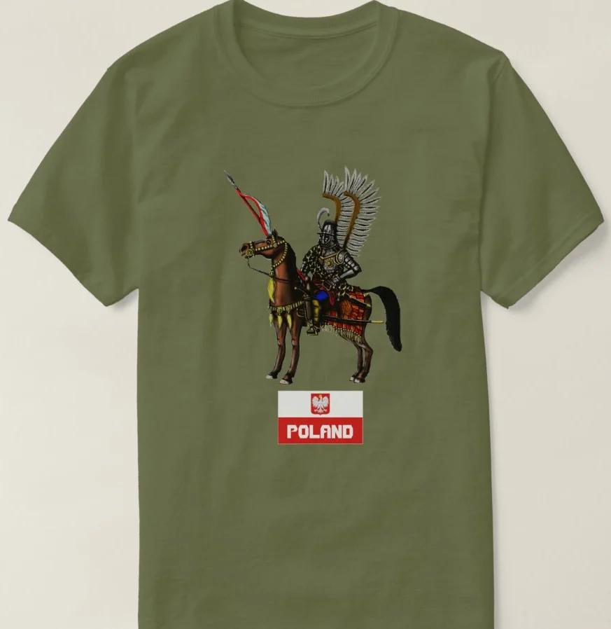 Design Creativo Bandiera Polacca Guerriero Alato Hussar Polacco Maglietta a Manica Corta 100% Cotone Magliette Casual Top Largo Taglia S3XL