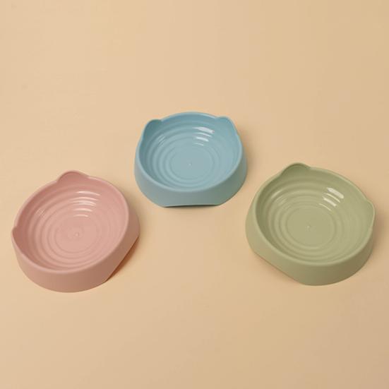 Pet Feeder Convenient Easy Cleaning Sturdy Smooth Edge Eco-friendly Feed Water Solid Color Ear Shape Food Water Feeder Pet Supplies