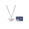 Emporio Armani Hip Hop Fashion Eagle Logo High-End Streetwear Stainless Steel Necklace Men Necklace Silver EGS2916040