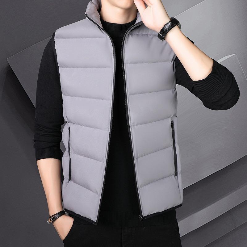 Korean Style Thick Striped Sleeveless Vest For Men Casual Warm